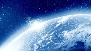 Beautiful blue planet PPT background picture