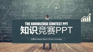 Modèle PPT de concours de connaissances de fond de tableau noir