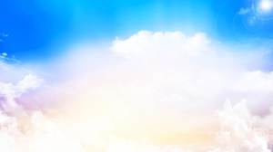 Простое голубое небо и белые облака PPT фоновое изображение