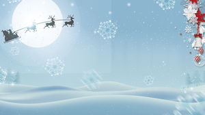 馴鹿雪橇聖誕鐘聲PPT背景圖片