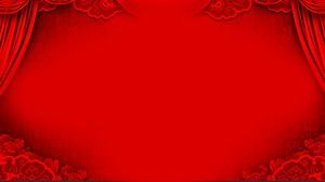赤いカーテンPPT背景画像