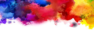 Colorful watercolor ink PPT background picture
