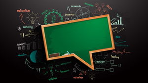 Blackboard chalk hand-painted PPT background picture