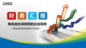 Templat PPT laporan keuangan dengan latar belakang bagan warna