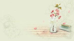 Four beautiful fresh flowers PPT background pictures