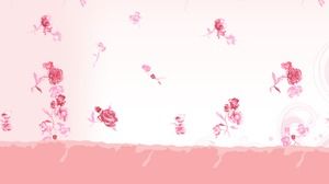 รูปพื้นหลัง PPT ลวดลายดอกไม้สีชมพูสวยงาม