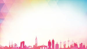 อาคารเมืองสีสันสดใสภาพพื้นหลัง PPT