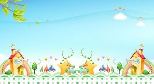 Six fresh cartoon PPT background pictures