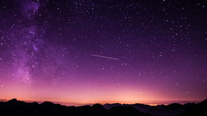 Gambar latar belakang PPT langit berbintang ungu