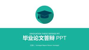 Basit yeşil mezuniyet tez savunma PPT şablonu