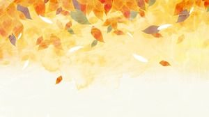 两个美丽的秋天叶子PPT背景图片