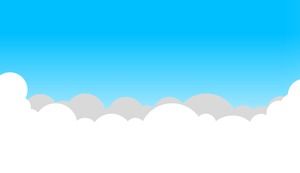Vier Cartoon blauer Himmel und weiße Wolken PPT Hintergrundbilder