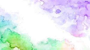 Purple and green elegant watercolor blooming PPT background picture
