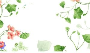Five green fresh green vine PPT background pictures