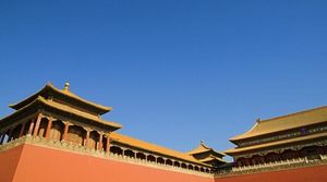 古代中国の建物の10 PPT背景画像