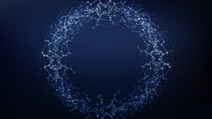 Două cercuri albastre de tehnologie virtuală imagini de fundal PPT