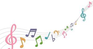 PPT background picture of color musical notes courseware