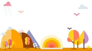 Cuatro imágenes de fondo de diapositiva de dibujos animados lindo naranja