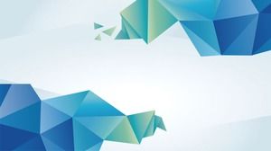 Five blue polygon PPT background pictures