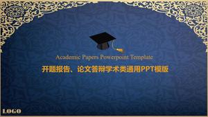 Plantilla PPT del informe de apertura de tesis de graduación sobre fondo de patrón clásico