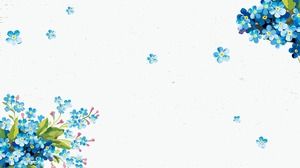 Blaues frisches dynamisches Retroblumen-PPT-Hintergrundbild