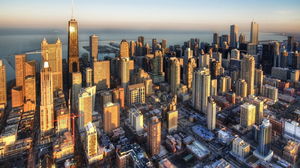 PPT фоновое изображение золотых зарубежных развитых городов