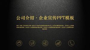 Mapa de base preto fosco cor ouro perfil da empresa modelo de promoção corporativa PPT