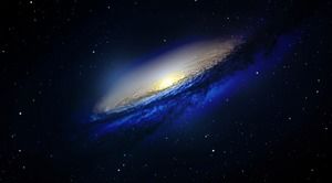 Красивая голубая галактика ppt фоновое изображение