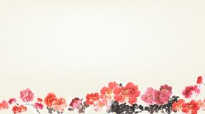 Chinese style PPT background picture of a cluster of peony background