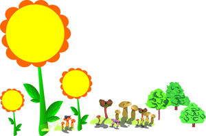 Gambar latar belakang PPT kartun bunga matahari kuning