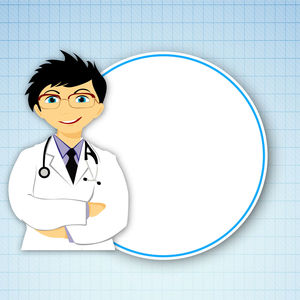 Medical cartoon character border PPT background picture