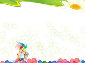 Three children's day cartoon PPT background pictures