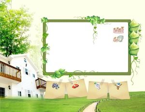Green landscape plant PPT border background picture PowerPoint Templates  Free Download