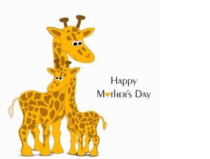 Mother love series cartoon animal PPT background picture