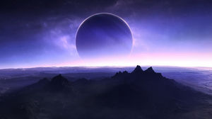 美しい紫色の星空PPT背景画像のセット（1）