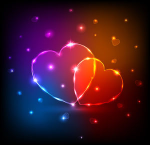 Glitter multicolored heart slide background picture