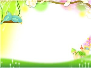 Green cartoon simple PPT background picture
