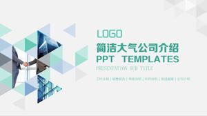 PPT template of company profile with elegant polygon pictures