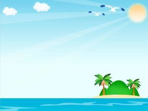 新鮮な島の背景漫画のスライドの背景テンプレートのダウンロード