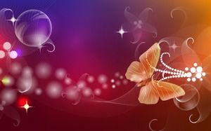 A set of exquisite butterfly illustrations PPT background pictures