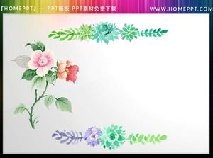 Fresh watercolor lace wreath PPT material free download