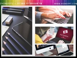 Vier Business Office Desktop PPT-Abbildungen