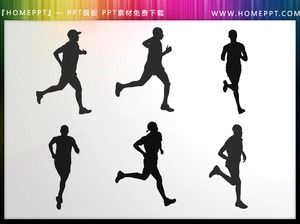 6 가지 달리기 PPT 실루엣 자료