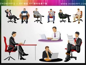 10 colorful business white-collar PPT illustrations