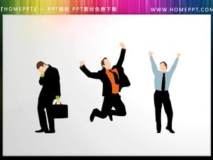 9 colorful flat PPT character silhouettes