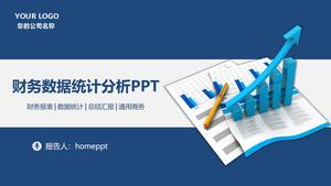 Modèle PPT de rapport d'analyse dynamique des données financières bleu