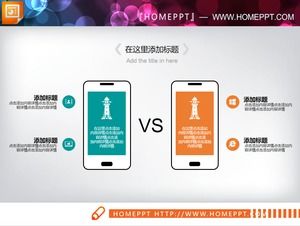 Сравнение использования мобильных телефонов PPT диаграмма
