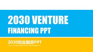 Combinația albastră și galbenă a modelului PPT pentru planul de finanțare antreprenorială plană