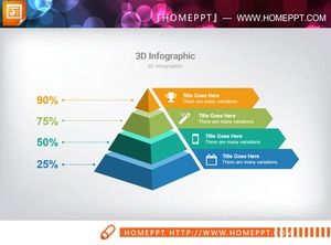 Exquisite dreidimensionale Farbmikro-Pyramiden-PPT-Karte