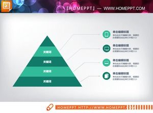 緑の簡潔なピラミッドレベルの関係のスライドチャート